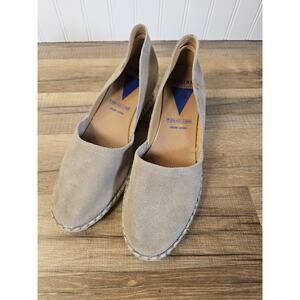 Verbenas size 41 (9.5-10) Women’s Mamen Tan Suede D’orsay Espadrille Wedge Shoes